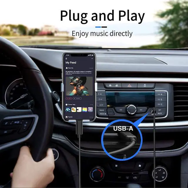 Alt view image 3 of 6 - Car Carplay Apple Cable, USB A to Lightning Cable for iPhone 14, 14 pro max,13,Plus,SE 2nd/12/11/Xs/XR, iPad 4/5/ 6/7/ 8, Mini 2/3/4/5, Air 2/3 Charger Cord, Car Charging Cable (Black)