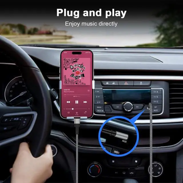 Alt view image 2 of 7 - for iPhone Lightning to 3.5mm Audio Cord 6FT,Aux Audio Cable Jack Cord Lightning Compatible with iPhone 14/14 Pro Max/13/12/12 Pro/12 Pro Max/11 Pro/XR,Aux Cord for Home Stereo Car Speaker Headphone
