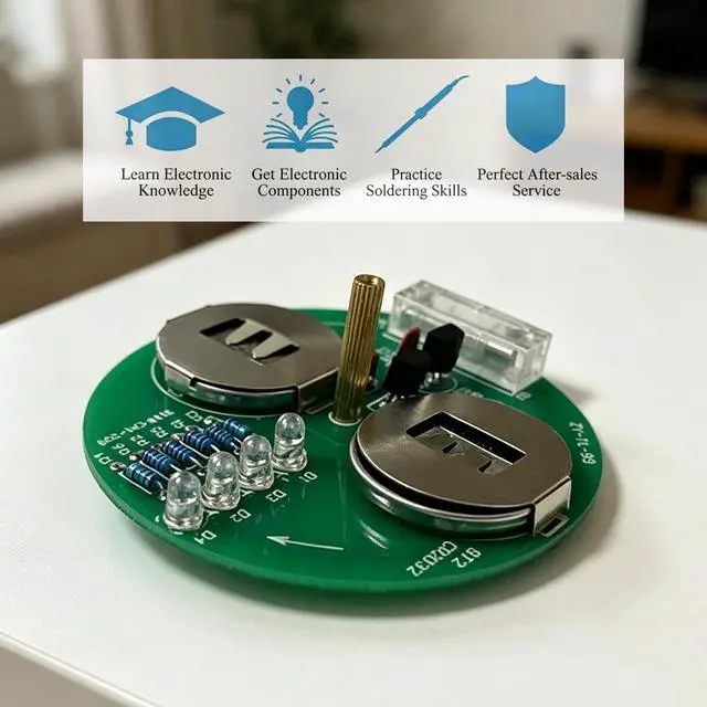 Alt view image 3 of 7 - Soldering Project Soldering Practice Kit LED Rotating Desk Gyroscope DIY Kit Electronics Kit for Beginner