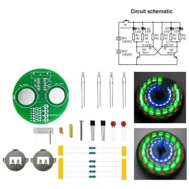 Alt view image 7 of 7 - Soldering Project Soldering Practice Kit LED Rotating Desk Gyroscope DIY Kit Electronics Kit for Beginner