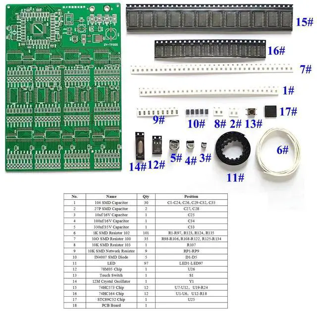 Alt view image 3 of 7 - Soldering Practice Kit 4 Kits SMD SMT Kit DIY Electronic DIY Kits Soldering Project Soldering Training Board All in One