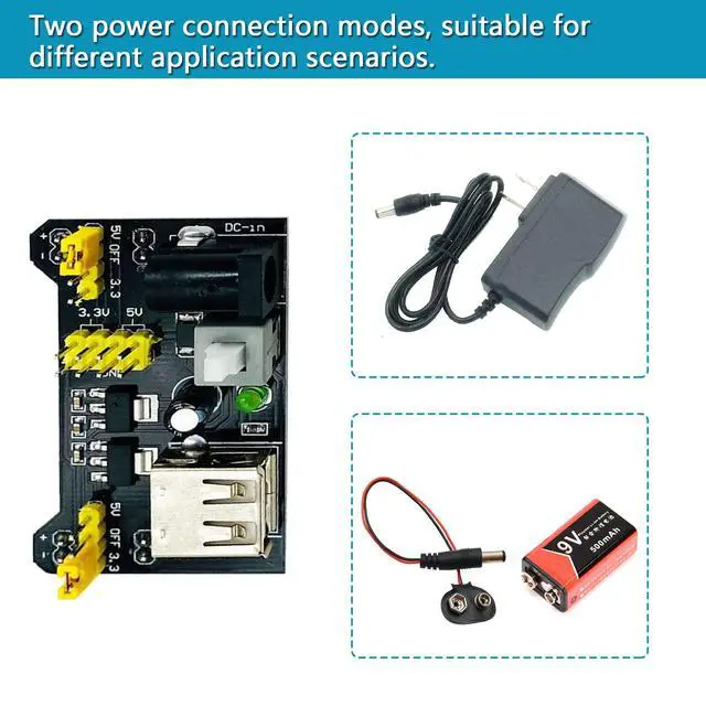 Alt view image 5 of 7 - Upgraded Electronics Component Fun Kit Power Supply Module, Jumper Wire, 830 Breadboard, LED,Capacitor,Diode,Resistor,Transistor,Compatible Raspberry Pi, STM32
