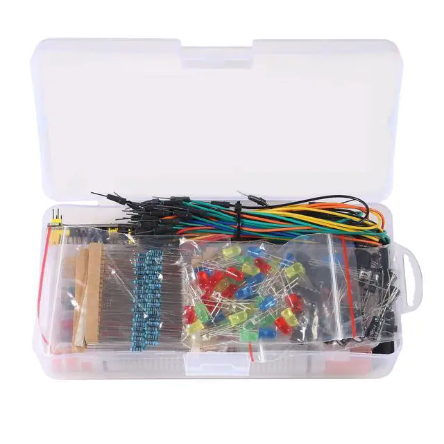 Alt view image 6 of 6 - 480pcs 37 Values Electronics Component Fun Kit with Power Supply Module, Jumper Wire, 830 tie-Points Breadboard, Precision Potentiometer, Resistor