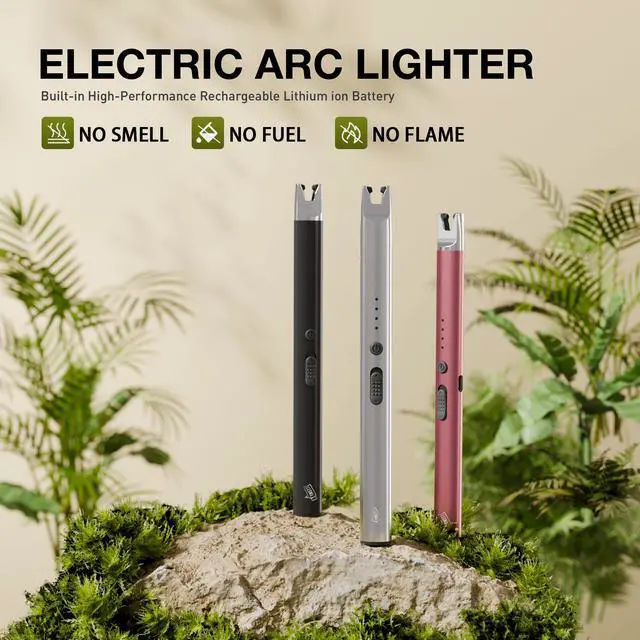 Alt view image 7 of 7 - 3 Pack Electric Candle Lighter Long Stem,Rechargeable Plasma Arc