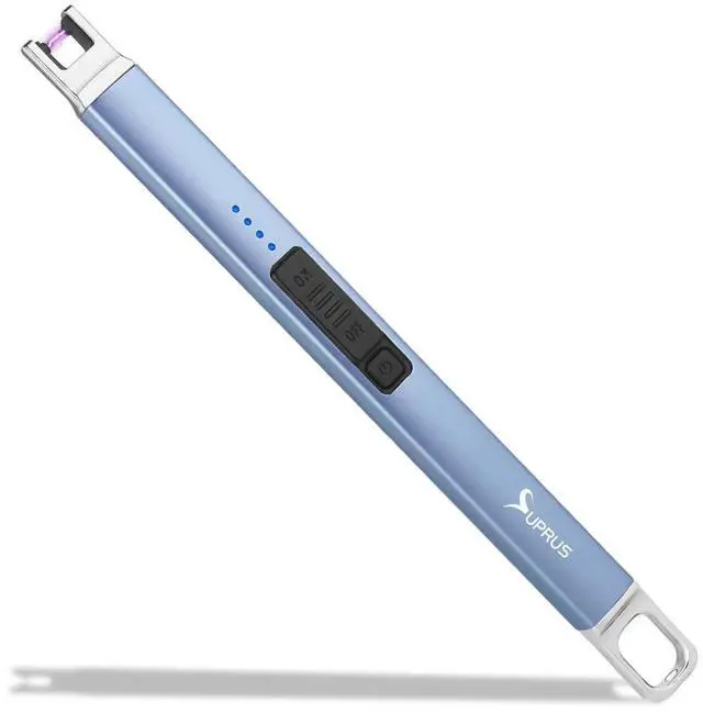 Main image of Candle Lighter Arc Electric Lighter Windproof Flameless with Safety Switch for Camping BBQ Birthday, Giftbox for Mom Wife Friend (Blue)