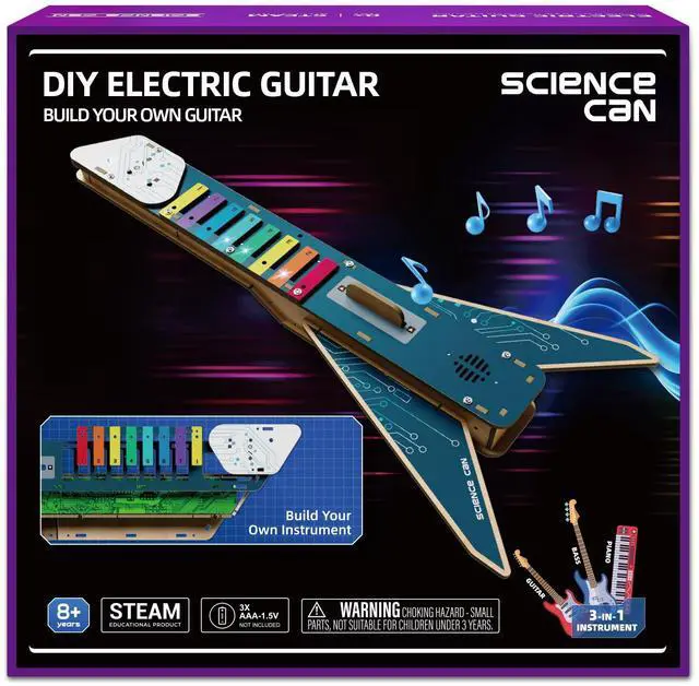 Main image of STEM Science Kit for Kids Age 8-12, DIY Electronics Guitar Building Kit, 3D Wooden Puzzles Musical Instruments, Engineering Kits Birthday Gift for Boys & Girls Ages 8+