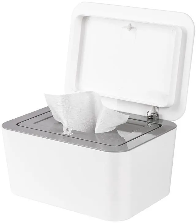 Main image of Baby Wipes Dispenser, One-Handed Operation Wipes Container, Baby Wipes Holder with Non-Slip Base, Keeps Wipes Fresh, Easy to Open, Fits Adults & Babies (Grey)