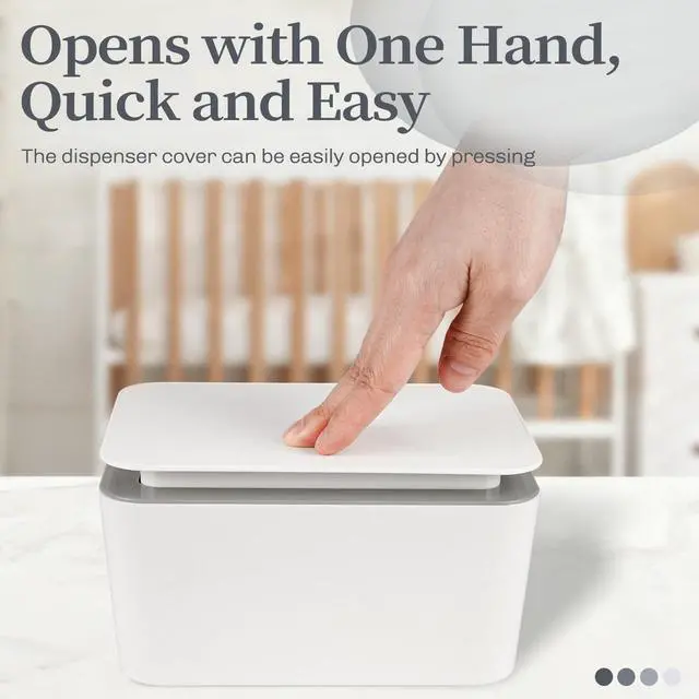 Alt view image 5 of 7 - Baby Wipes Dispenser, One-Handed Operation Wipes Container, Baby Wipes Holder with Non-Slip Base, Keeps Wipes Fresh, Easy to Open, Fits Adults & Babies (Grey)