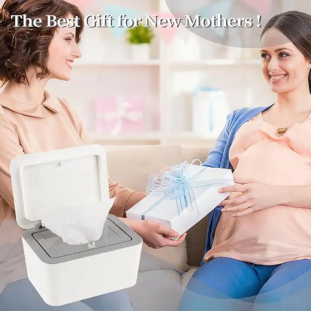 Alt view image 7 of 7 - Baby Wipes Dispenser, One-Handed Operation Wipes Container, Baby Wipes Holder with Non-Slip Base, Keeps Wipes Fresh, Easy to Open, Fits Adults & Babies (Grey)