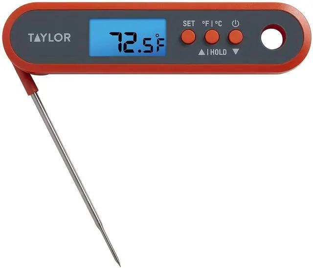 Main image of Digital Waterproof Meat Thermometer for GLP-1 High Protein Meal Prep Folding Probe for Chicken, Salmon, Steak Programmable Presets, Backlit Display for Oven, Grill, Orange