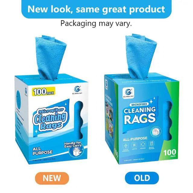 Alt view image 2 of 7 - Microfiber Cleaning Cloth Box, Shop Towels 100 Pack Washable