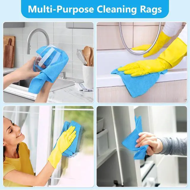 Alt view image 6 of 7 - Microfiber Cleaning Cloth Box, Shop Towels 100 Pack Washable