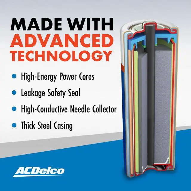 Alt view image 6 of 6 - ACDelco Double AA and Triple AAA Batteries, 40-Count Battery Combo Pack for Home and Office, 20-Count Each, 10-Year Shelf Life