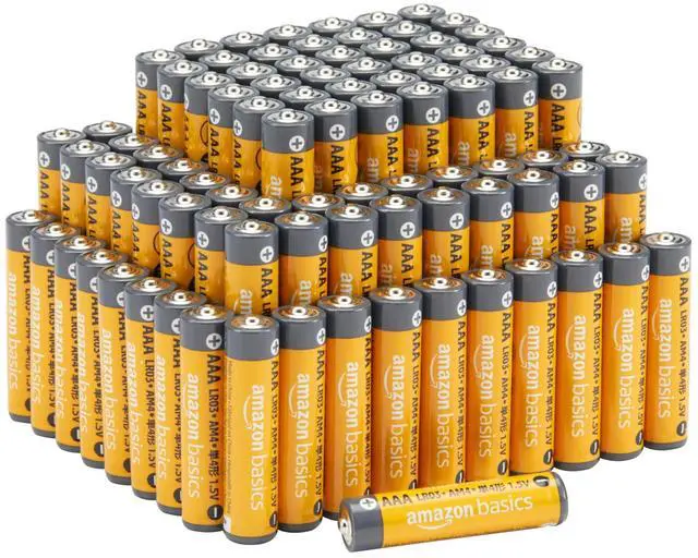 Main image of AAA Long-Lasting Alkaline Batteries, 100-Count, 1.5 Volt, 10-Year Shelf Life, Reliable for Multiple Devices
