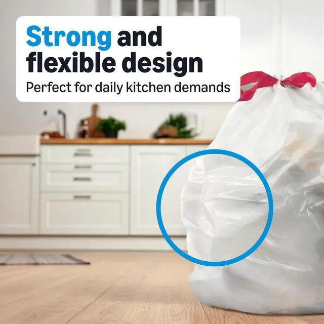 Alt view image 3 of 6 - Scented Trash Bags, Tall Kitchen Drawstring, Clean Fresh Scent, 13 Gallon, 200 Count, Pack of 1, Packaging May Vary