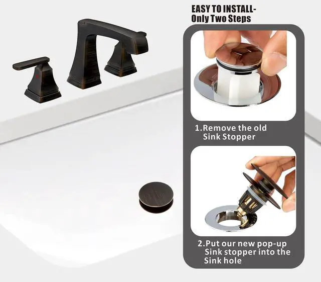 Alt view image 3 of 7 - Universal Bathroom Sink Drain Stopper, Fits Most Pop-Up Drains for Vessel Sink Lavatory Vanity, Sink Drain Strainer with Detachable Hair Catcher, Tested by Plumber in US (Oil Rubbed Bronze)