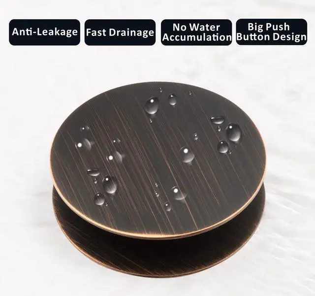 Alt view image 5 of 7 - Universal Bathroom Sink Drain Stopper, Fits Most Pop-Up Drains for Vessel Sink Lavatory Vanity, Sink Drain Strainer with Detachable Hair Catcher, Tested by Plumber in US (Oil Rubbed Bronze)