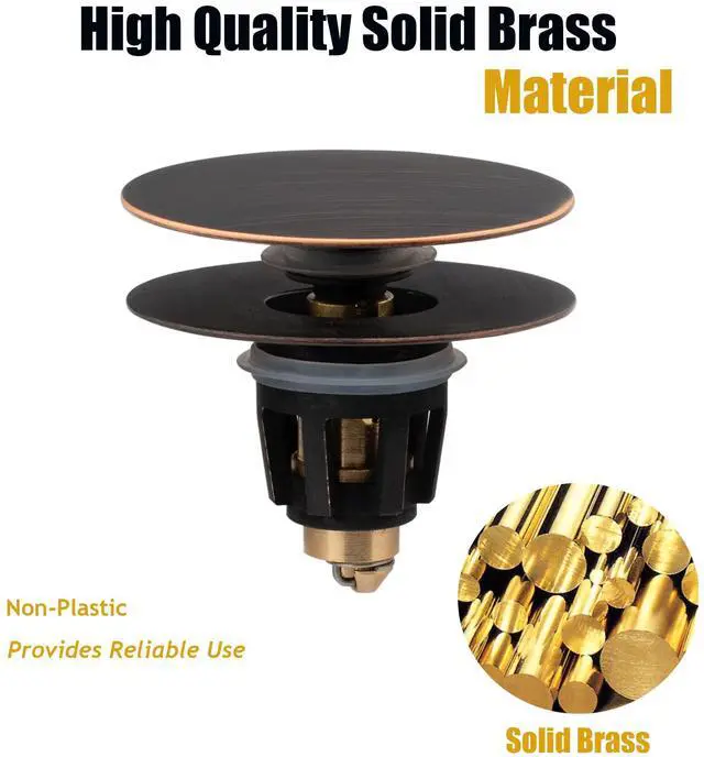 Alt view image 7 of 7 - Universal Bathroom Sink Drain Stopper, Fits Most Pop-Up Drains for Vessel Sink Lavatory Vanity, Sink Drain Strainer with Detachable Hair Catcher, Tested by Plumber in US (Oil Rubbed Bronze)