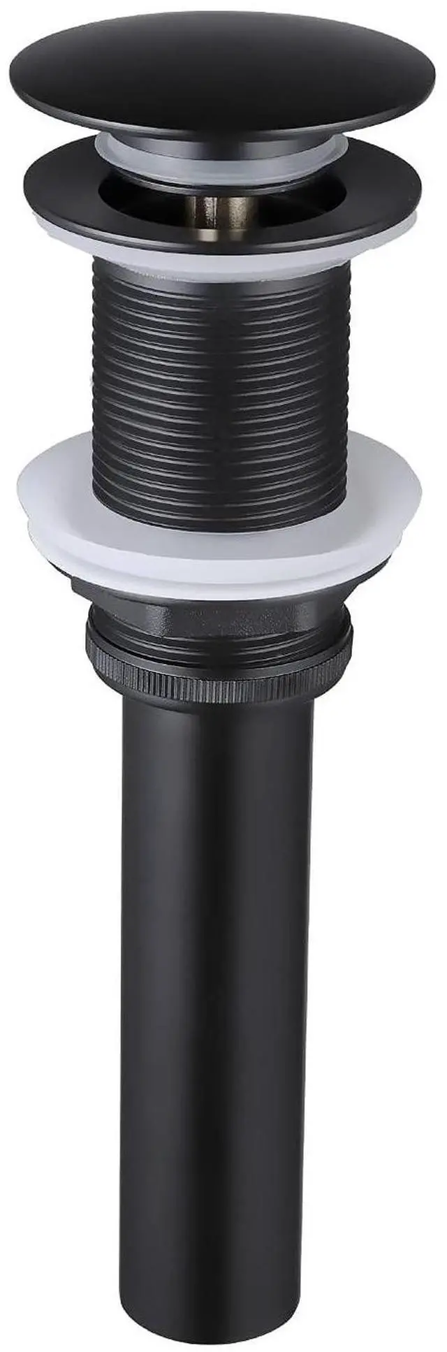 Main image of Bathroom Sink Drain Without Overflow Vessel Sink Lavatory Vanity Pop Up Drain Stopper Matte Black for 1.6"-1.9" Sink Hole, All Metal Rustproof Brass and 304 Stainless Steel, S2008D-BK