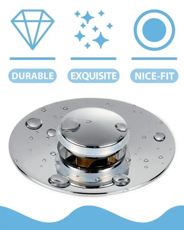 Alt view image 4 of 7 - Bathroom Sink Drain Strainer, 2 in 1 Anti-Clogging Sink Stopper with Hair Catcher, Universal Pop-Up Sink Drain Plug Fits 1.1" ~ 1.5" Drain, Solid Brass (Chrome)