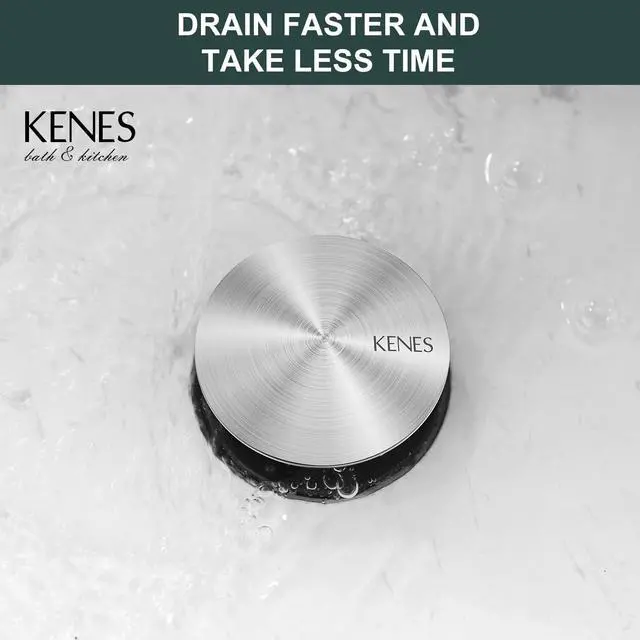 Alt view image 7 of 7 - Brushed Nickel Bathroom Sink Drain Pop Up Sink Drain with Overflow
