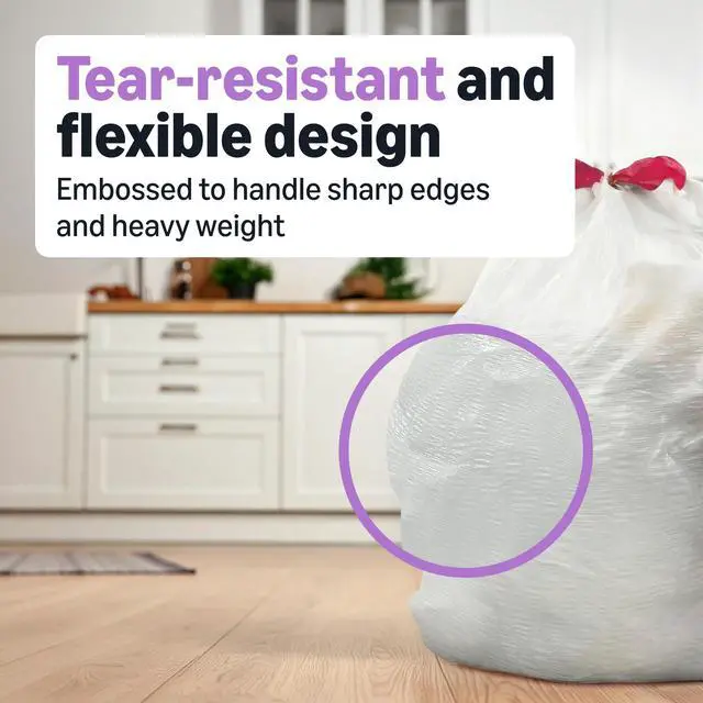 Alt view image 3 of 6 - Ultra-Force Tall Kitchen Drawstring Trash Bags, Lavender Scented, 13 Gallon, 80 Count, Pack of 1, Packaging May Vary
