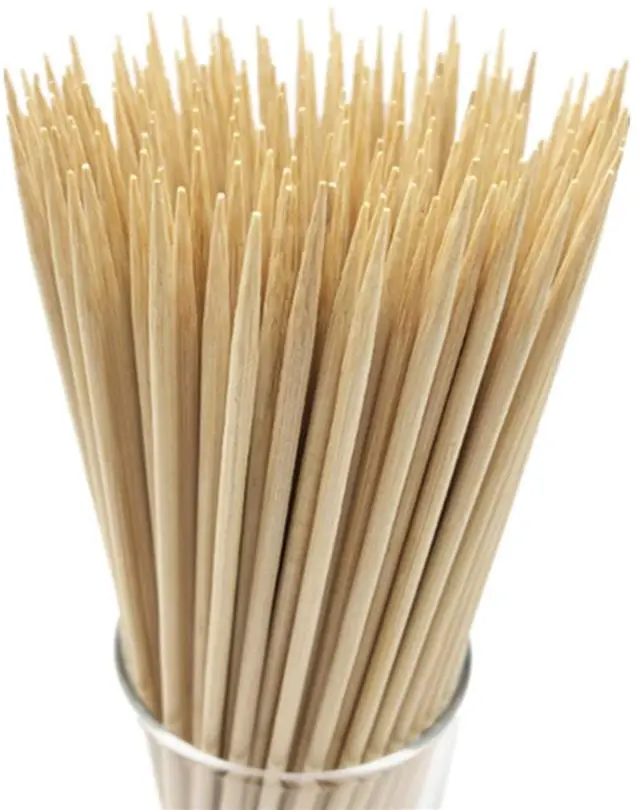 Main image of 10" Natural Bamboo Skewers for BBQAppetiserFruitCocktailKabobChocolate FountainGrillingBarbecueKitchenCrafting and Party. =4mm, More Size Choices 6"/8"/12"/14"/16"/30"(100 PCS)