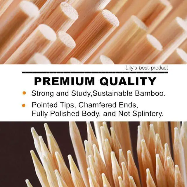Alt view image 4 of 7 - 10" Natural Bamboo Skewers for BBQAppetiserFruitCocktailKabobChocolate FountainGrillingBarbecueKitchenCrafting and Party. =4mm, More Size Choices 6"/8"/12"/14"/16"/30"(100 PCS)