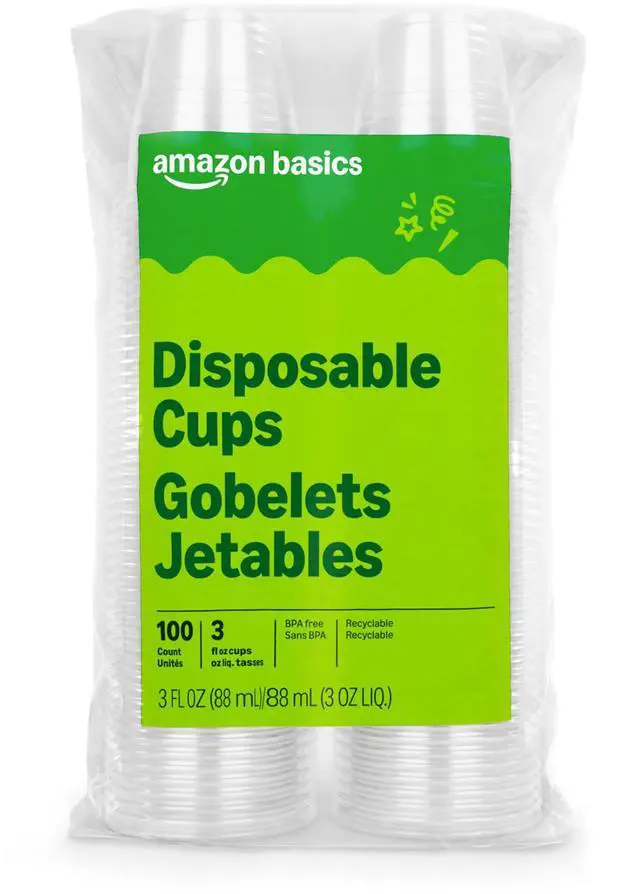 Main image of Mini Disposable Clear Plastic Cups, 3oz, 100 Count