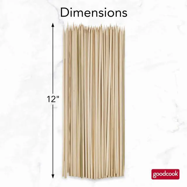 Alt view image 5 of 7 - Everyday 12-Inch Bamboo Skewers, 100-Count, Wooden Skewers for Grilling, Shish Kabob, BBQ, and Kebabs, Durable Single-Point Ends, Versatile Skewer Sticks for Cooking and Crafts