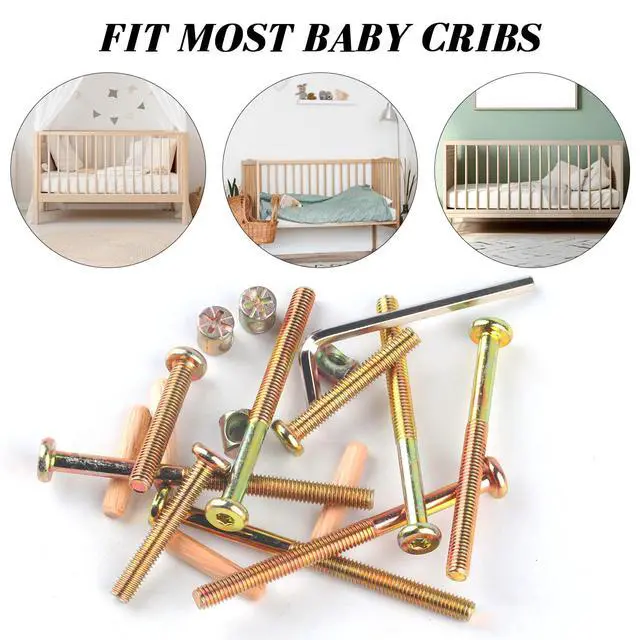 Alt view image 5 of 7 - M6x40/50/60/70/80mm Crib Screws Assortment 20 Set Wooden Bed Hardware Kit