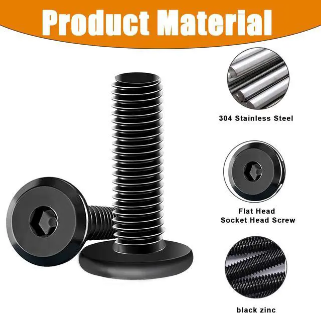Alt view image 4 of 6 - 60PCS Threaded Inserts for Wood Furniture Screws 1/4-20 x 3/4",1/4-20 x 19/32" Nut Threaded Wood Inserts Bolt Fastener Connector Hex Socket Drive Screw-in Nuts with Hex Spanner