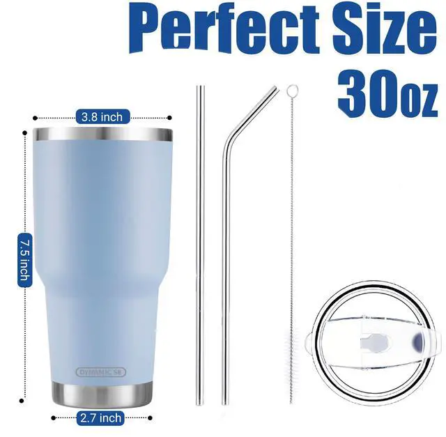 Alt view image 2 of 6 - 30oz Blue Tumbler Double Wall Vacuum Insulated Travel Coffee Mug
