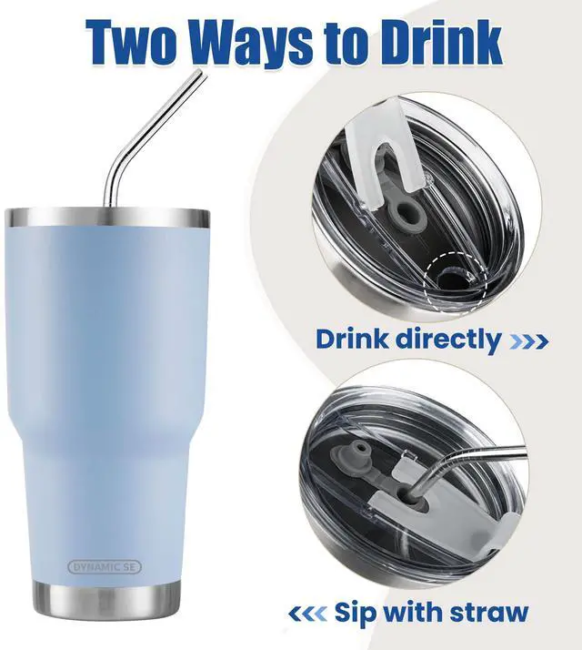 Alt view image 3 of 6 - 30oz Blue Tumbler Double Wall Vacuum Insulated Travel Coffee Mug