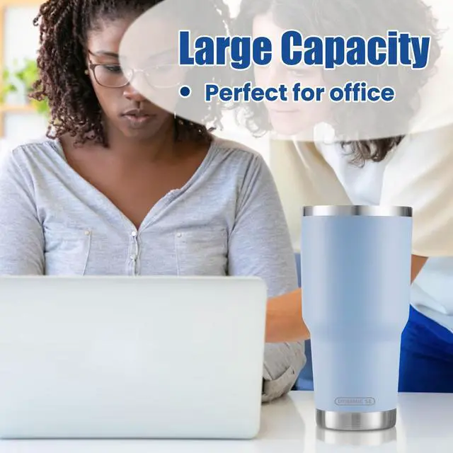 Alt view image 5 of 6 - 30oz Blue Tumbler Double Wall Vacuum Insulated Travel Coffee Mug