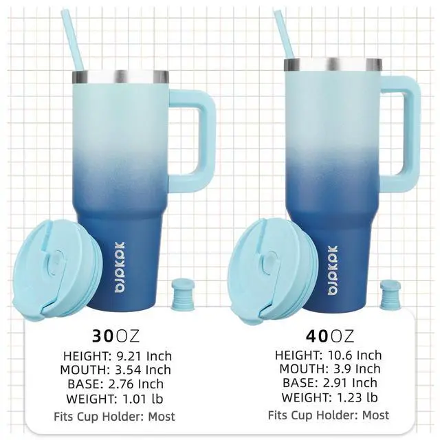 Alt view image 4 of 6 - 30 oz Insulated Tumbler with Handle & Straw, Stainless Steel