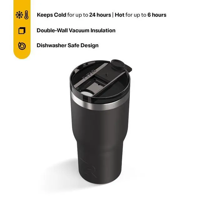 Alt view image 2 of 7 - 30oz Essential Tumbler with Lid, Ceramic Lined, Black