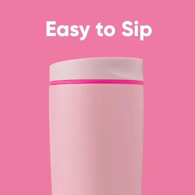 Alt view image 2 of 5 - SmoothSip Slider Insulated Stainless Steel Coffee Tumbler, Reusable Iced Coffee Cup, Hot Coffee Travel Mug, BPA Free 20 oz, Pucker Up