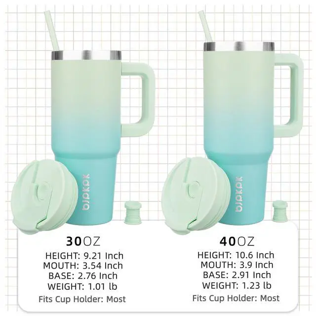Alt view image 4 of 6 - 30 oz Insulated Tumbler with Handle & Straw, Stainless Steel