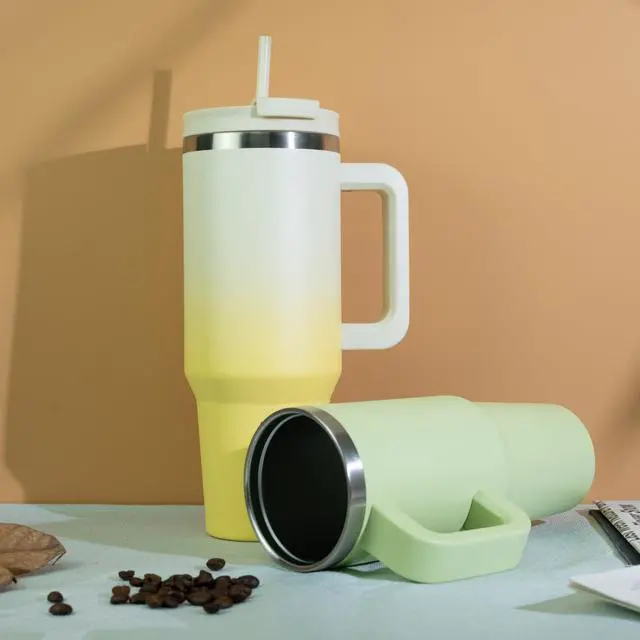 Alt view image 6 of 6 - 30 oz Insulated Tumbler with Handle & Straw, Stainless Steel