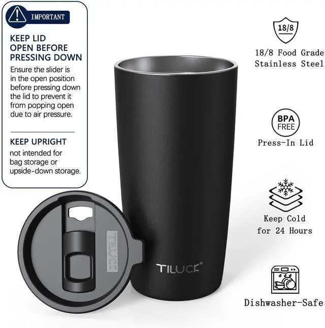 Alt view image 2 of 6 - 20 oz Insulated Coffee Tumbler with BPA-Free Lid