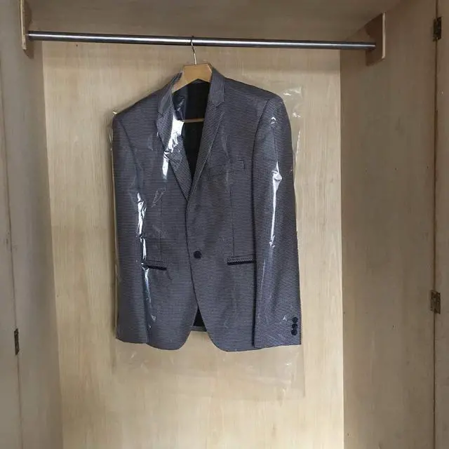 Alt view image 4 of 6 - 60 PCS Dry Cleaner Bags Plastic Clear 35.4 Inches Can be Hung Transparent Clothes Dust Cover