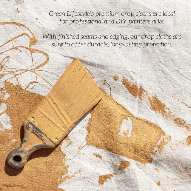 Alt view image 5 of 6 - All Purpose Canvas Drop Cloths - Drop Cloth for Painting, Floor Cover, Heavy Duty Protection for Furniture & Surfaces, Reusable Painters Canvas Tarp for Renovation & Home (4x12)