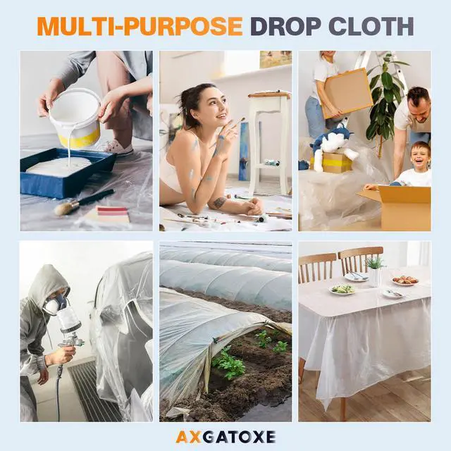 Alt view image 7 of 7 - 12 x 9 Ft Plastic Drop Cloths for Painting (20-Pack)