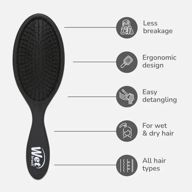 Alt view image 3 of 7 - Original Detangler Hair Brush, Black Frost - Ultra-Soft IntelliFlex Bristles - Detangling Brush Glides Through Tangles For All Hair Types (Wet Dry & Damaged Hair) - Women & Men