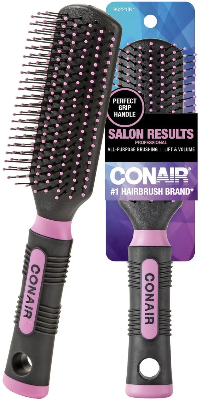 Main image of Salon Results Hairbrush - Hair brush for Men and Women - Detangling - suitable for all hair types -features Nylon Bristles - Pink/Black