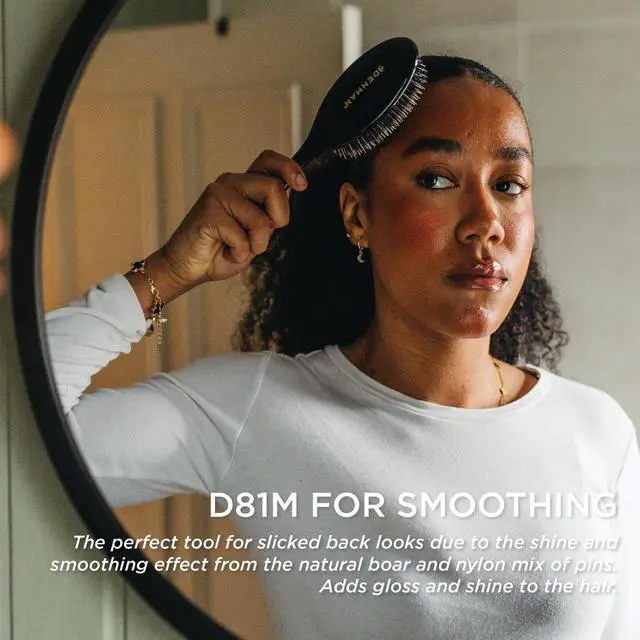 Alt view image 3 of 7 - Boar Bristle Hair Brush Smoothing & Shine Enhancing for Slick Back Styles, Curl Defining & Detangling. D81M Hairbrush with Natural Bristles for all Hair Types for Women & Men