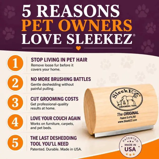 Alt view image 2 of 7 - Dog Brush for Shedding | Patented Deshedding Dog Brush | Pet Hair Remover for Short, Medium & Long Coats | Made in USA | 5 Inch