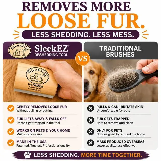 Alt view image 3 of 7 - Dog Brush for Shedding | Patented Deshedding Dog Brush | Pet Hair Remover for Short, Medium & Long Coats | Made in USA | 5 Inch
