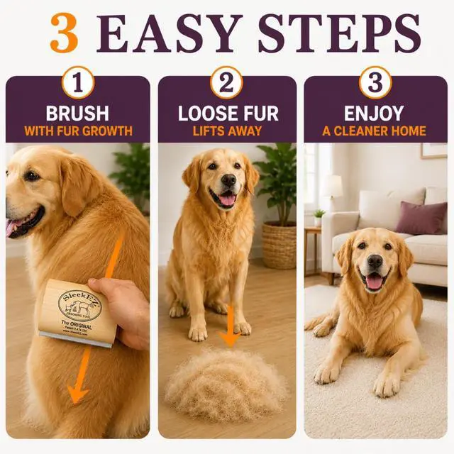 Alt view image 4 of 7 - Dog Brush for Shedding | Patented Deshedding Dog Brush | Pet Hair Remover for Short, Medium & Long Coats | Made in USA | 5 Inch